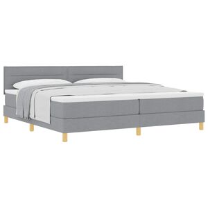 vidaXL Boxspringbed met matras met matras Lichtgrijs 200 x 200 cm Stof
