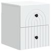vidaXL Wandbeugel Bedkast met lade Wit 33 x 34,5 x 40 cm Bewerkt hout