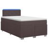 vidaXL Boxspring Bed met Matras en LED Donkerbruin 120 x 190 cm Stof