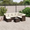 vidaXL 8-delige Loungeset met kussens poly rattan bruin
