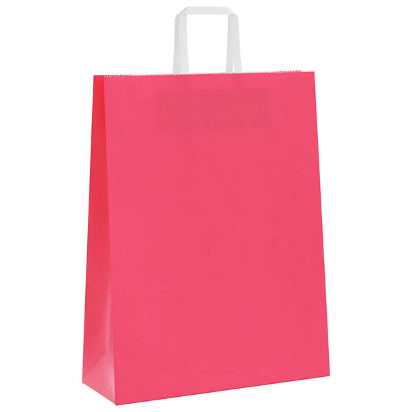 vidaXL Papieren zakken 50 st met hengsels 32x12x42 cm roze