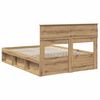 vidaXL Bedframe Ambachtelijk eiken 140 x 200 cm Massief grenenhout
