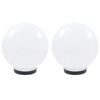 vidaXL LED-bollampen 2 st rond 25 cm PMMA