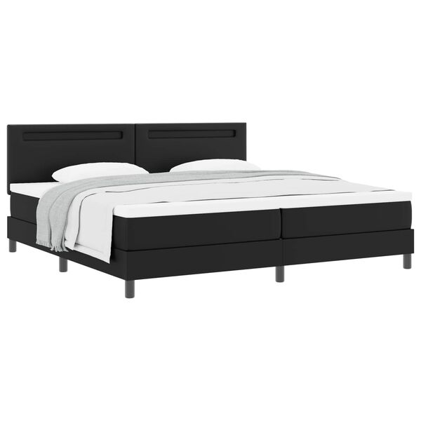 vidaXL Boxspringbed met matras met LED Zwart 200 x 200 cm Kunstleer