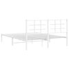 vidaXL Bedframe met hoofdbord metaal wit 160x200 cm