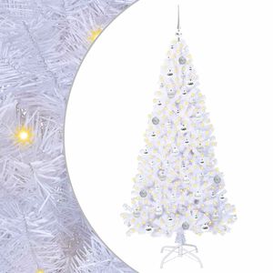 vidaXL Kunstkerstboom met 300 LED Wit 180 cm PVC en staal