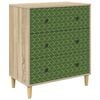 vidaXL Ladekast GELEEN Groen geometrisch patroon 66 x 36,5 x 75 cm