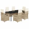 vidaXL 7-delige Tuinset met kussens poly rattan beige