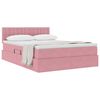 vidaXL Opslag bed met matras met hoofdeinde Roze 140 x 190 cm Fluweel