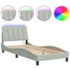 vidaXL Bedframe met LED zonder matras "Hanko" fluweel lichtgrijs 80x200 cm