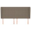 vidaXL Hoofdbord met randen 203x23x118/128 cm stof taupe