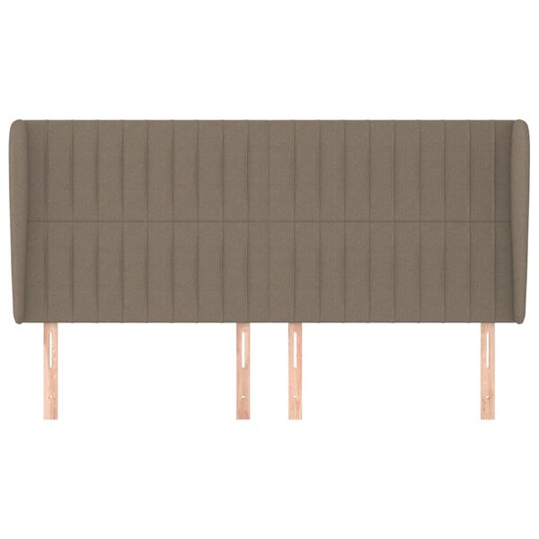 vidaXL Hoofdbord met randen 203x23x118/128 cm stof taupe