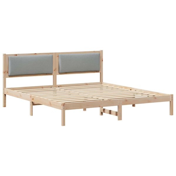 vidaXL Bedframe Lichtgrijs 180 x 200 cm Massief grenenhout