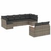vidaXL 9-delige Loungeset met kussens poly rattan grijs
