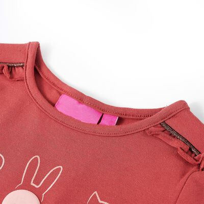 Kindershirt met lange mouwen 92 rozebruin