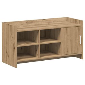 vidaXL Schoenenkast Artisanaal eiken 100 x 39,5 x 51 cm Bewerkt hout