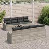 vidaXL Tuin Sofa Set met kussen 9 pcs Licht Grijs en Donker Grijs