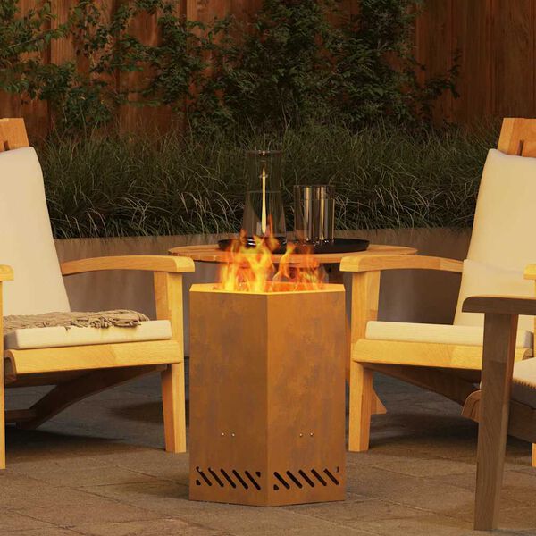 vidaXL Rookloze Vuurschaal Bruin 38 x 38 x 51 cm Staal