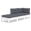 vidaXL 3-delige Loungeset met kussens massief grenenhout