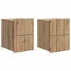 vidaXL Wandbeugel Bedkast 2 st Artisanaal eiken 33 x 34,5 x 43 cm