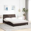 vidaXL Bed met matras "Hanko" stof donkerbruin 140x190 cm