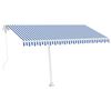 vidaXL Luifel automatisch met LED en windsensor 450x300 cm blauw wit