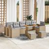 vidaXL Tuin Sofa Set met kussen met opslag 10 pcs beige en lichtgrijs