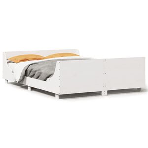 vidaXL Bedframe zonder matras massief grenenhout wit 160x200 cm