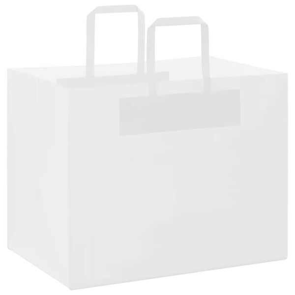 vidaXL Papieren zakken 250 st met hengsels 32x22x24 cm wit