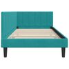 vidaXL Hoekbedframe met hoofdeinde Turquoise 90 cm x 200 cm Fluweel