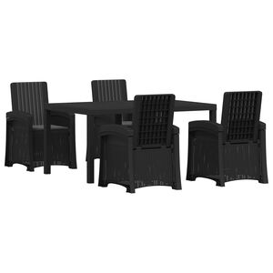 vidaXL Tuin eettafelset 5 st Antracietkleurig PP