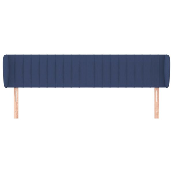 vidaXL Hoofdbord met randen 203x23x78/88 cm stof blauw