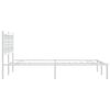 vidaXL Bedframe met hoofdbord metaal wit 120x190 cm