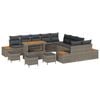 vidaXL Tuinbankenset 14 st 13-Aantal zitplaatsen Grijs Poly riet