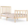 vidaXL Bedframe massief grenenhout zwart 75x190 cm