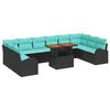 vidaXL Tuin Sofa Set 11 st Zwart Poly riet