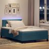 vidaXL LED Box Spring Bed met matras Donkerblauw 120 x 200 cm Fluweel
