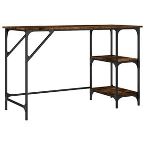 vidaXL Bureau 120x50x75 cm metaal en bewerkt hout gerookt eikenkleurig