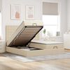 vidaXL Ottoman bed met matrassen 200x200cm stof cr&egrave;mekleurig