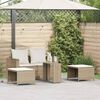 vidaXL 5-delige Tuinbankstel met kussens stapelbaar beige poly rattan