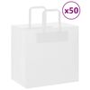 vidaXL Papieren zakken 50 st met hengsels 26x17x25 cm wit