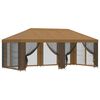 vidaXL Tuin Gazebo met Zijwanden 6 x 3 m Beige Polyester en staal