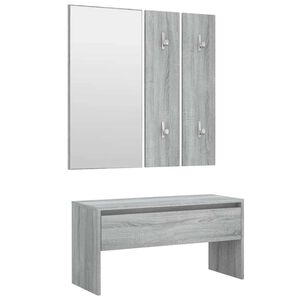 vidaXL Garderobe set bewerkt hout grijs sonoma eikenkleurig