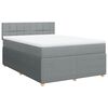 vidaXL Boxspring met matras stof lichtgrijs 140x190 cm
