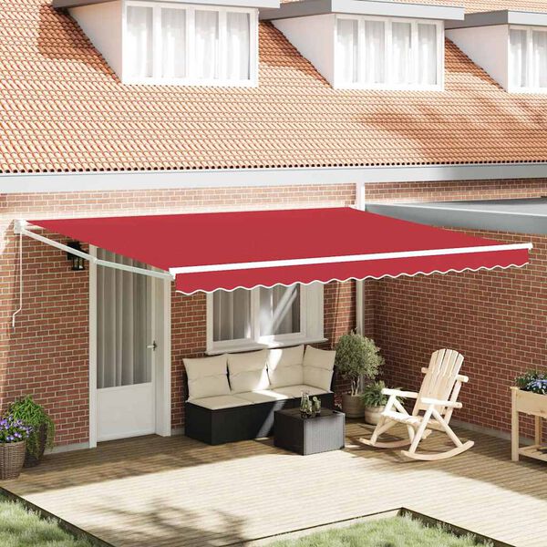 vidaXL Markies Rood 450 x 300 x 165 cm Polyester en Metaal