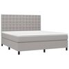 vidaXL Boxspring met matras stof lichtgrijs 160x200 cm