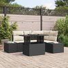 vidaXL Tuin Sofa Set met kussen 5 pcs Zwart en Cr&egrave;me poly rattan