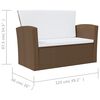 vidaXL 8-delige Loungeset met kussens poly rattan bruin
