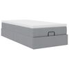 vidaXL Ottoman bed met matras 100x200cm stof lichtgrijs