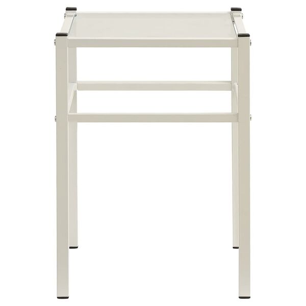 vidaXL Nachtkastje 42,5x33x44,5 cm metaal en glas wit en transparant